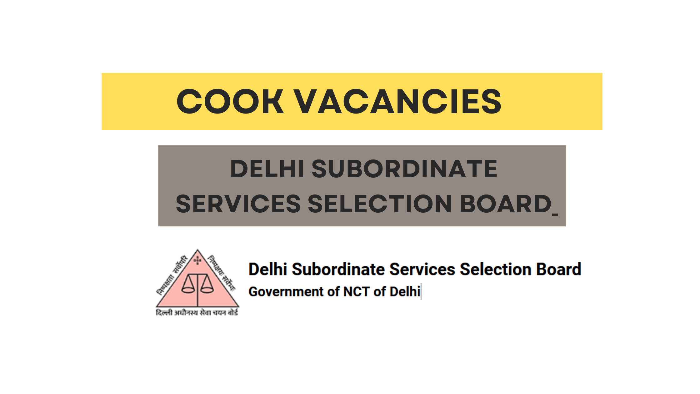 Cook Vacancies in DSSSB