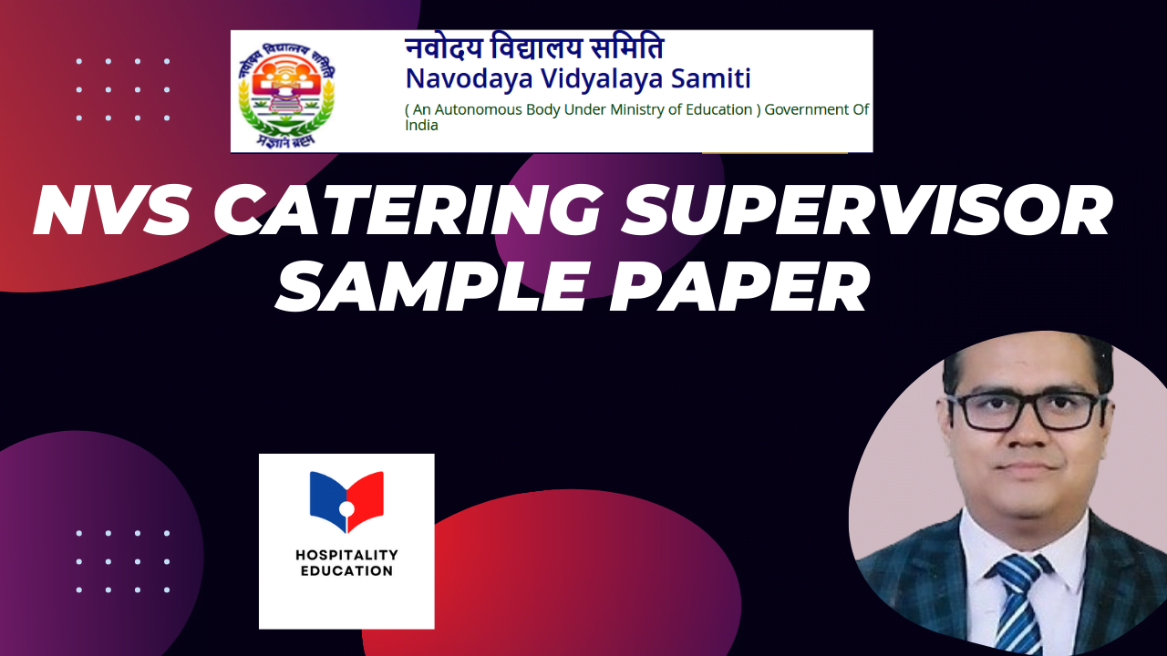 NVS Catering Supervisor Sample Paper