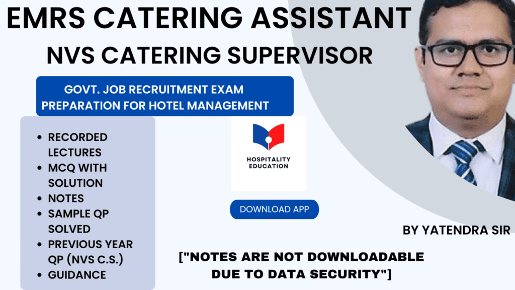 Hospitality Education App link for EMRS Catering Assistant 