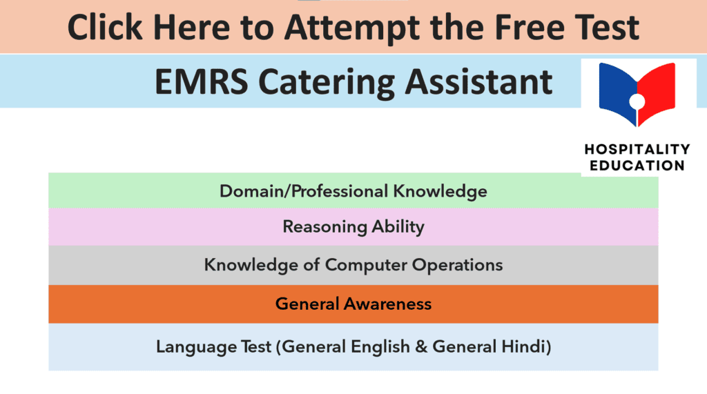 EMRS Catering Assistant Mock Test Hospitality Education