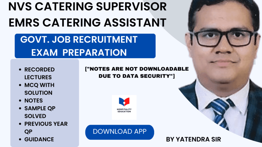 Prepare for NVS Catering Supervisor Exam